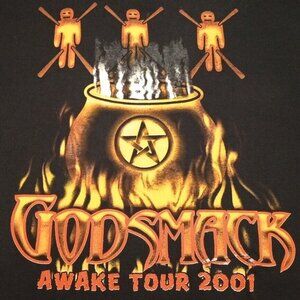 Vintage Godsmack Awake Tour 2001 Heavy Metal Rock Band Shirt retro tee